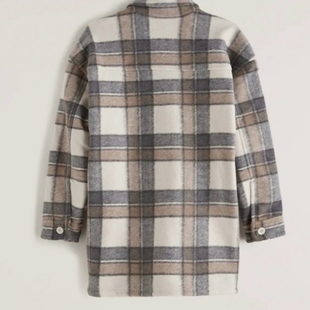 NWOT Abercrombie & Fitch Oversized Cozy Shirt Jacket - Picture 6 of 7